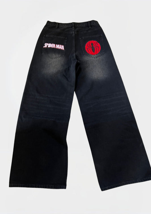 SPIDER-MAN BLACK BAGGY JEANS